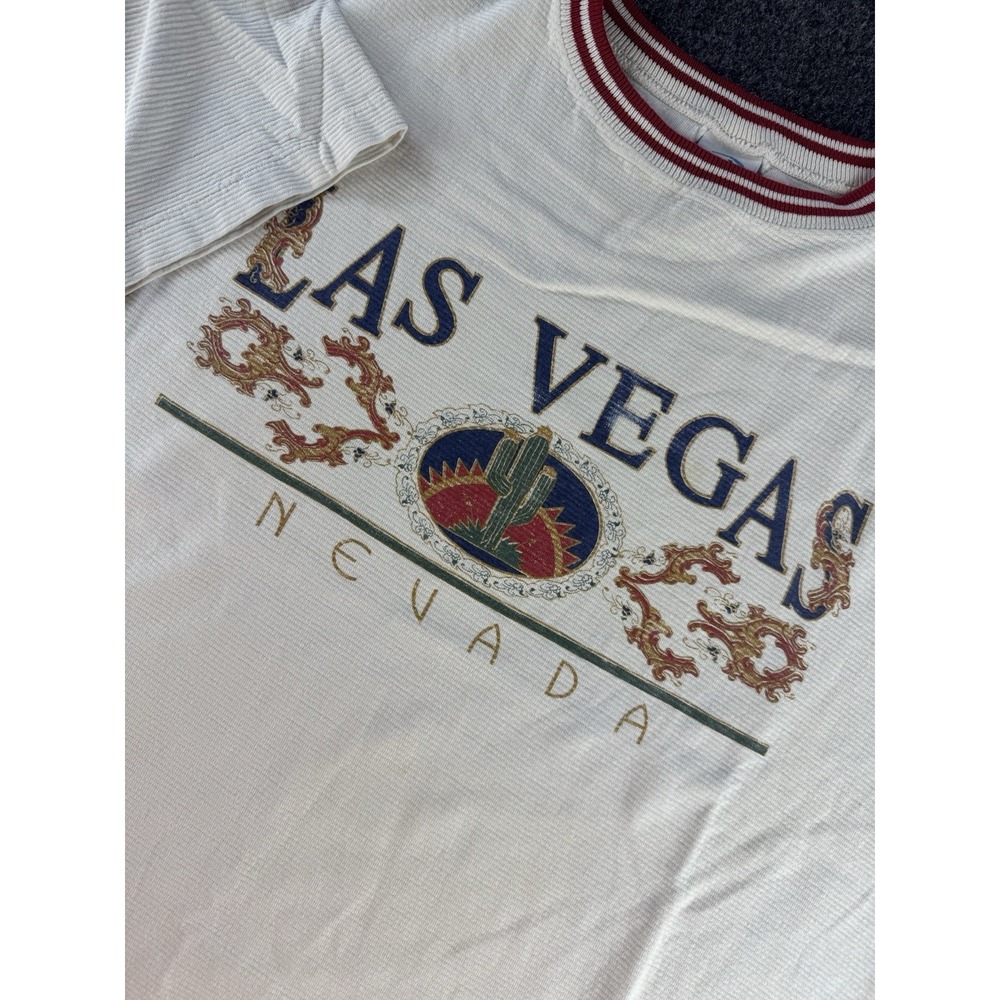 VTG Las Vegas Nevada Ringer T Shirt USA Single Stitch Tourist XL - Picture 1 of 9